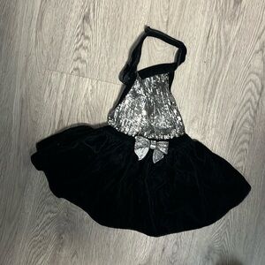 Black and Silver Halter Dress